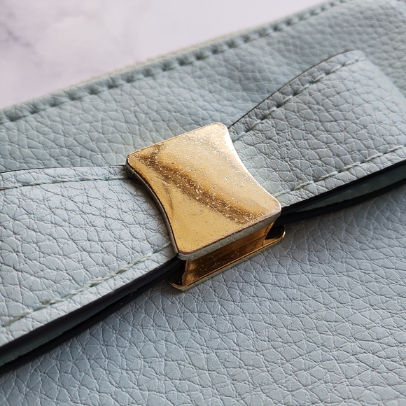 Coin Purse Wallet Light Blue Bow 6"x4" - Picture 5 of 7